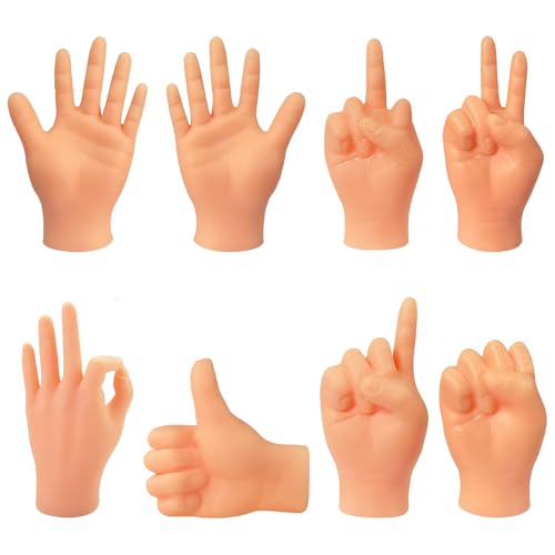 Tiny Hands Fingerpuppen, 8 Mini-Hände für Katzen, Hunde, Haustiere, lustiges Interaktionsspielzeug für Haustiere, mit Steinpapierschere, Gesten für Spielzeit, Training und Bereicherung (Teint, 8 Stück Tiny Hands Fingerpuppen, 8 Mini-Hände für Katzen, Hunde, Haustiere, lustiges Interaktionsspielzeug für Haustiere, mit Steinpapierschere, Gesten für Spielzeit, Training und Bereicherung (Teint, 8 Stück von BAOMUMAYE