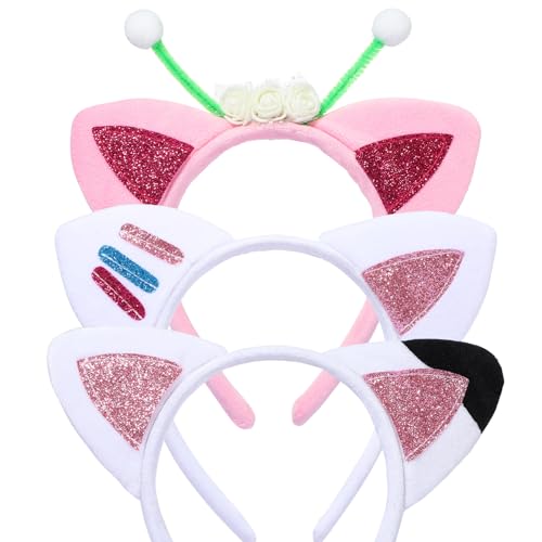 BAOPLAYKIDS 3 Stück Katzenohren Stirnbänder Puppenhaus Party Kostüm Zubehör Flanell Cartoon Cosplay Kopfschmuck Glitzer Haarspangen für Geburtstag Halloween Supplies BAOPLAYKIDS 3 Stück Katzenohren Stirnbänder Puppenhaus Party Kostüm Zubehör Flanell Cartoon Cosplay Kopfschmuck Glitzer Haarspangen für Geburtstag Halloween Supplies von BAOPLAYKIDS