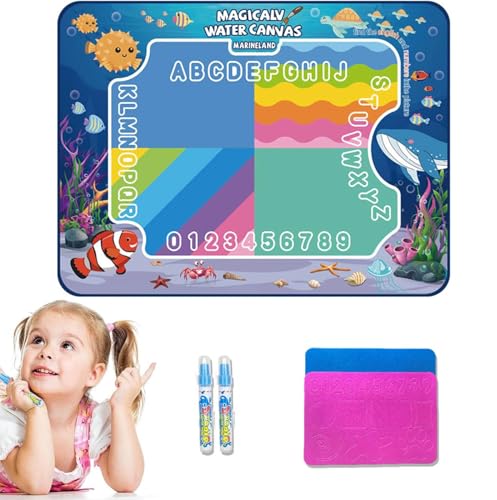 BAOSROY Aqua Wasser Doodle Matte,80x60cm Magic Doodle Malmatte,Aqua Drawing Painting Matte,Malset für Fleckenfreien Malspaß mit Wasser,Malereigeschenke Spielzeug Mädchen Junge von BAOSROY
