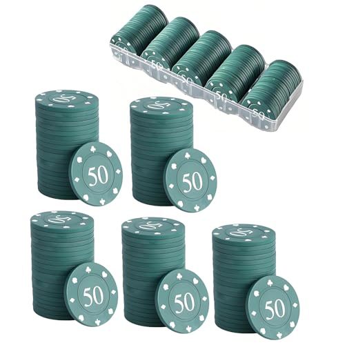 BAPPKON Set mit 100 Premium Pokerchips (mit Nennwert) - Casino Chips (je 100 gelb) und Aufbewahrungsbox - Professionelle 40 mm Chips für Texas Hold'em, Blackjack und Game Nights von BAPPKON