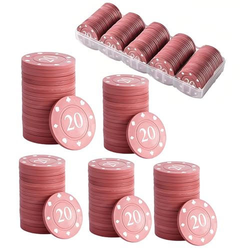 BAPPKON Set mit 100 Premium Pokerchips (mit Nennwert) - Casino Chips (je 100 gelb) und Aufbewahrungsbox - Professionelle 40 mm Chips für Texas Hold'em, Blackjack und Game Nights von BAPPKON