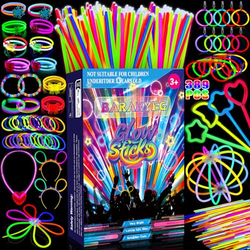 BARAKYEG 389 Stück Knicklichter Party Set Knicklichter Kinder 150 Leuchtstäbe 150 Verbinder Neon Party leuchtstab kinder Armbänder silvester für Party deko,Hochzeiten Glow Sticks,Leuchtarmbänder BARAKYEG 389 Stück Knicklichter Party Set Knicklichter Kinder 150 Leuchtstäbe 150 Verbinder Neon Party leuchtstab kinder Armbänder silvester für Party deko,Hochzeiten Glow Sticks,Leuchtarmbänder von BARAKYEG