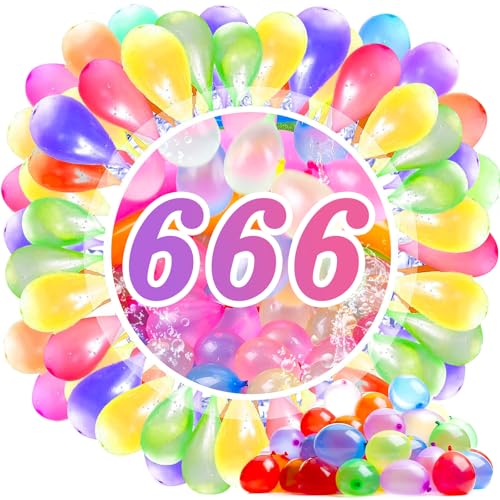 BARAKYEG 666 Stück Wasserbomben ballons,Wiederverwendbare Wasserbomben,mehrfarbig Wasserballons,Bunt Wasserballons,Party Wasserschlacht,Pool Spielzeug,Outdoo für Poolparty Strände BARAKYEG 666 Stück Wasserbomben ballons,Wiederverwendbare Wasserbomben,mehrfarbig Wasserballons,Bunt Wasserballons,Party Wasserschlacht,Pool Spielzeug,Outdoo für Poolparty Strände von BARAKYEG