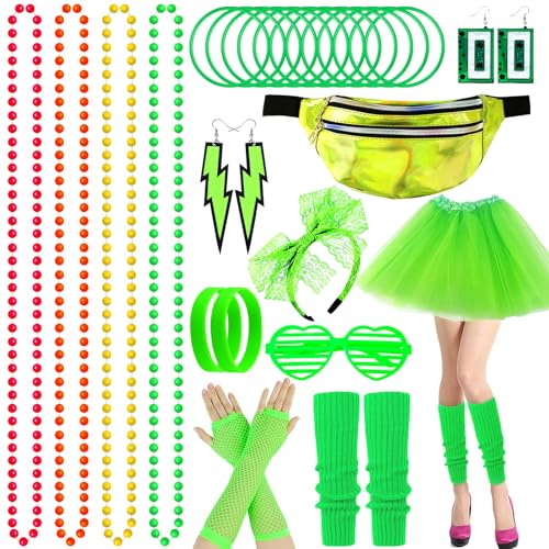 BARAKYEG 80er Jahre Outfit Damen Tutu,Bauchtasche,Beinwärmer,Armbänder,Halskette,Ohrring,Brille,80s 90er Jahre Thema Retro Neon Party Outfit Karneval für Halloween,80er Jahre Kleidung Damen Set BARAKYEG 80er Jahre Outfit Damen Tutu,Bauchtasche,Beinwärmer,Armbänder,Halskette,Ohrring,Brille,80s 90er Jahre Thema Retro Neon Party Outfit Karneval für Halloween,80er Jahre Kleidung Damen Set von BARAKYEG