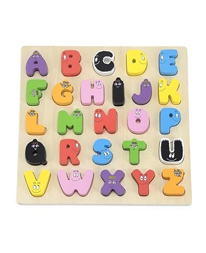 BARBACADO Alphabet Puzzle aus Holz und Schiefer Barbapapa von BARBACADO