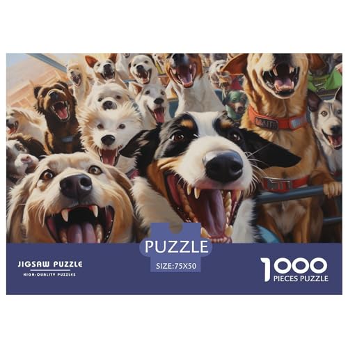1000 Stück süßer Hund Puzzles Für Erwachsene Impossible Puzzle 1000-teiliges Puzzle Lernspiel Spielzeug Geschenk 1000pcs (75x50cm) von BARDYS