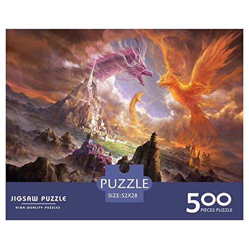 Dragon Puzzle 500 Teile Erwachsenenpuzzle Puzzle Holzpuzzle Geschicklichkeitsspiel Für Die Ganze Familie Intellektuelles Herausforderungsspiel 500pcs (52x38cm) von BARDYS