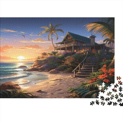 Hütte am Meer Puzzle 1000 Teile Erwachsene Puzzle DIY Jigsaw Puzzle Holzpuzzle Für Die Ganze Familie Intellektuelles Herausforderungsspiel 1000pcs (75x50cm) von BARDYS