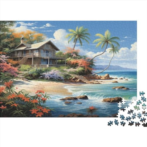 Hütte am Meer Puzzle 1000 Teile ErwachsenePuzzle Impossible Puzzle DIY Puzzle Geschicklichkeitsspiel Für Die Ganze Familie 1000pcs (75x50cm) von BARDYS