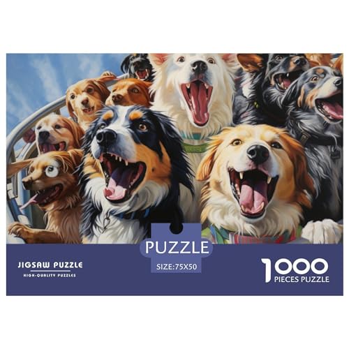 süßer Hund Puzzle 1000 Impossible Teile Puzzle Für Erwachsene Puzzle DIY Holzpuzzle Geschicklichkeitsspiel Für Die Ganze Familie 1000pcs (75x50cm) von BARDYS