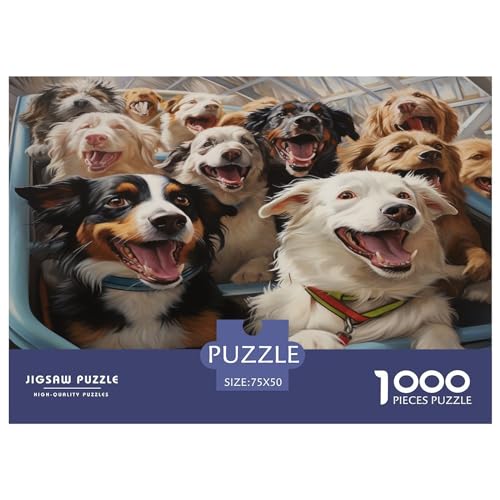 süßer Hund Puzzle 1000 Teile Erwachsene Puzzle DIY Jigsaw Puzzle Holzpuzzle Für Die Ganze Familie Intellektuelles Herausforderungsspiel 1000pcs (75x50cm) von BARDYS