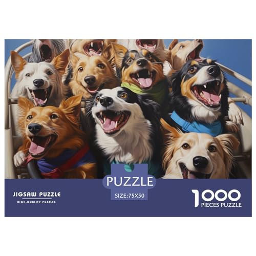 süßer Hund Puzzle 1000 Teile Erwachsene Puzzle DIY Jigsaw Puzzle Holzpuzzle Für Die Ganze Familie Intellektuelles Herausforderungsspiel 1000pcs (75x50cm) von BARDYS