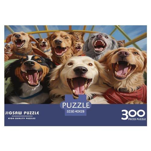 süßer Hund Puzzle 300 Impossible Teile Puzzle Für Erwachsene Puzzle DIY Holzpuzzle Geschicklichkeitsspiel Für Die Ganze Familie 300pcs (40x28cm) von BARDYS