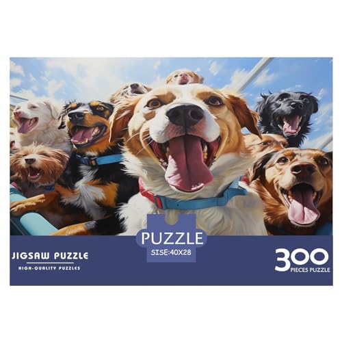 süßer Hund Puzzle 300 Impossible Teile Puzzle Für Erwachsene Puzzle DIY Holzpuzzle Geschicklichkeitsspiel Für Die Ganze Familie 300pcs (40x28cm) von BARDYS