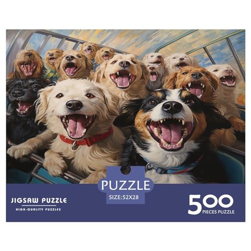 süßer Hund Puzzle 500 Teile Erwachsene Puzzle DIY Jigsaw Puzzle Holzpuzzle Für Die Ganze Familie Intellektuelles Herausforderungsspiel 500pcs (52x38cm) von BARDYS
