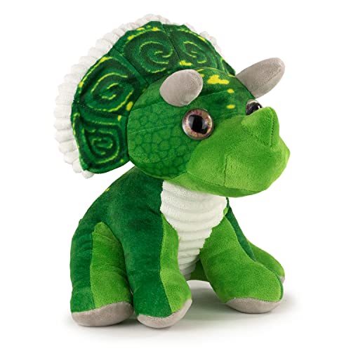 BARRADO Plüsch Dinosaurier Triceratops - 28 Zentimeter - Mehrfarbig - Super Soft Qualität (Grün) von BARRADO