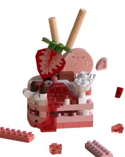 BARRU 1 Satz Kuchenblöcke – Simulationsspielzeug für Kinder, Spielzeug für Jungen und Mädchen, kreative Geschenkbausteine, kreative Kuchendekoration (Erdbeere) von BARRU