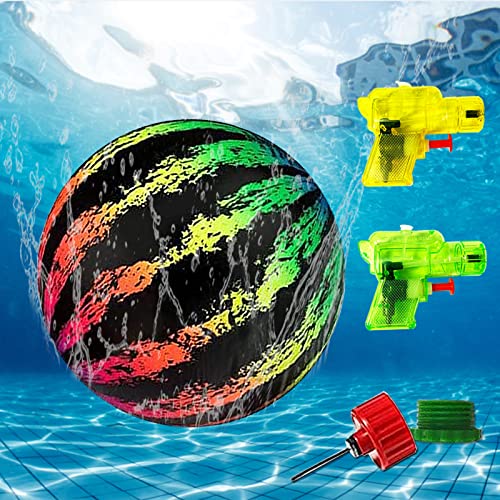 BARVERE Wassermelonenball, Unterwasser-Poolspielzeuge Set mit Schlauchadapter und Mini-Wasserpistole, Ball Wasser für Strand Unterwasser(Farbe) von BARVERE
