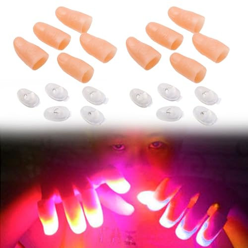 10 Pcs Magic Trick Finger Licht, Magisches Daumenlicht, Fingerlampe, Finger Light Magic, Leuchtende Fingerbeleuchtung, für Magie, Bar-Requisiten, Partyzubehör, Streichspielzeug 10 Pcs Magic Trick Finger Licht, Magisches Daumenlicht, Fingerlampe, Finger Light Magic, Leuchtende Fingerbeleuchtung, für Magie, Bar-Requisiten, Partyzubehör, Streichspielzeug von BASTOUR