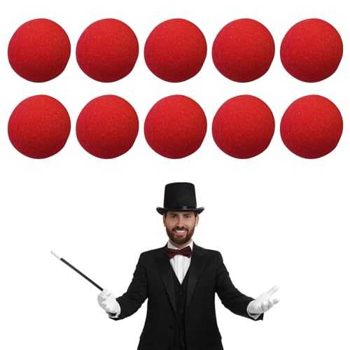 10 Pcs Schwammball-Requisiten, Sponge Balls Magic, Kleinen Schwammkugeln, Rote Schwammbälle, Weicher Schwammball, Kleine Schwammkugeln Zaubertricks, Magic Schaumstoffball, Rote von BASTOUR