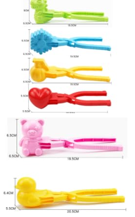 6 Stück Schneeballzange, Sandball Schneeball Former Clip, Schneespielzeug Kinder, Sand Spielzeug, Winter Schnee Spielzeug, Winter Outdoor Spielzeug Snowball Maker,Form Bär,Schneemann,Ente,Dinosaurier von BASTOUR