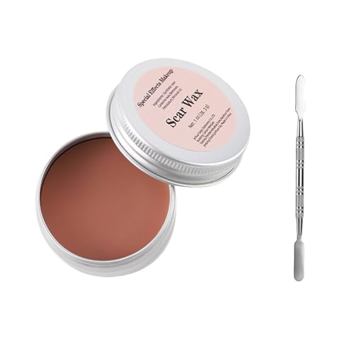 Halloween Face Body SFX Haut Wachs Makeup Kit mit Spachtel Halloween Make-up Narben Wachs Spezialeffekt Fake Wundhautwachs für Spezialeffekte Theater Festival Spaß Am Thema Teil Narbenkörperfarbe,30g von BASTOUR