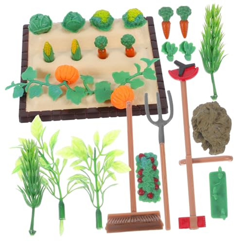 BATHVEVE 1 Set Micro Landschaft Rasenmäher Gemüse Feld Modelle Puppenhaus Bauernhaus Thema Miniatur Bauernhof Szene Layout Zubehör von BATHVEVE