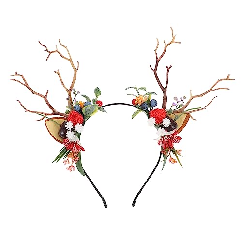 BATHVEVE 1 Stück Weihnachts Cosplay Haarreifen mit Geweih Design für Erwachsene Einzigartiger Haarschmuck für Festliche Partys und Karneval für Weihnachtsfeiern und Kreative Auftritte von BATHVEVE
