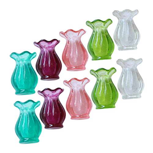 BATHVEVE 10 Stück Minivase Miniaturen Miniatur-zubehör Puppenhaus-vase Wohnkultur Krüge Miniaturvase Mini-bastelzubehör Vasenmodell Miniatur Miniatur-vasenmodell Plastik von BATHVEVE