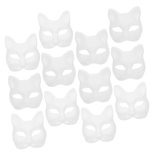BATHVEVE 12Stücke DIY Papiermaske Unbemalte Bastelmaske zum Bemalen für Karneval Halloween und Maskerade Kreative Masken für Erwachsene von BATHVEVE