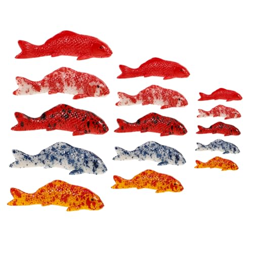 BATHVEVE 15 Stück Simulierte Fischornamente bastelbedarf tierfiguren Dekorationsfiguren naturdeko Puffer Aquarium Hai Zwerge künstlich rasenkante Fisch Figur Fischfigur Harz von BATHVEVE