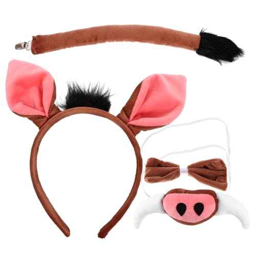 BATHVEVE 1Satz Kostümset für Teiliges Tierkostüm Zubehör mit Schweinenohren Haarreif und Fliege für Partys Cosplay Bühnenaufführungen und Fotografie Requisiten BATHVEVE 1Satz Kostümset für Teiliges Tierkostüm Zubehör mit Schweinenohren Haarreif und Fliege für Partys Cosplay Bühnenaufführungen und Fotografie Requisiten von BATHVEVE