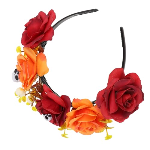BATHVEVE 1Stück Halloween Schädel Haarreif Gruseliger Kopfschmuck für Halloween Party Karneval und Bühnenaufführungen Orangefarbene Schädelrose Tolles BATHVEVE 1Stück Halloween Schädel Haarreif Gruseliger Kopfschmuck für Halloween Party Karneval und Bühnenaufführungen Orangefarbene Schädelrose Tolles von BATHVEVE