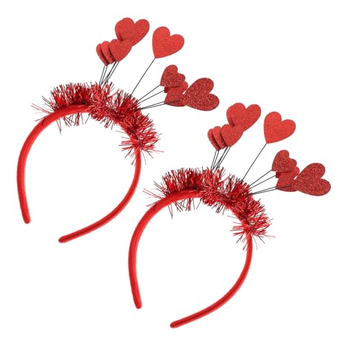 BATHVEVE 2 Stück Pailletten Stirnbänder für Valentinstag Rotes Herz Haarschmuck für Partys Festivals und Besondere Anlässe für Erwachsene und Mädchen von BATHVEVE
