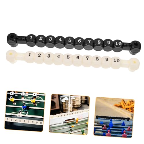 BATHVEVE 2 Stück Tischfußball Punktzählgerät Multifunktionale Scorekeeper für Tischfußball Tragbare Zähler für Tischspiele Schwarz und Weiß von BATHVEVE