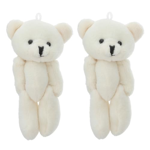 BATHVEVE 2 Stücke Puppe Bär Puppe plüschbär Plüsch Tier Kleine Plüschtiere Plüschspielzeug zur Einschulung Mini-Sachen Weihnachtsbär Plüsch Bären-Partygeschenk PP Baumwolle Beige von BATHVEVE
