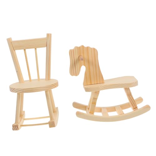 BATHVEVE 2 Stücke Puppenhaus Schaukelstühle Holz Cockhorse Stühle Miniatur Möbel Modell Kinder Spielen Spielzeug Für Puppenhaus Zubehör BATHVEVE 2 Stücke Puppenhaus Schaukelstühle Holz Cockhorse Stühle Miniatur Möbel Modell Kinder Spielen Spielzeug Für Puppenhaus Zubehör von BATHVEVE