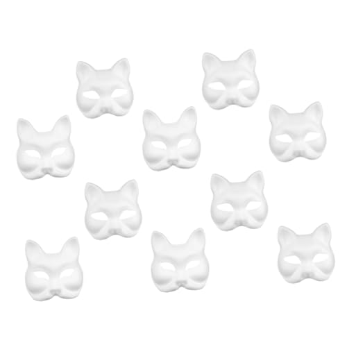 BATHVEVE 20Stücke Katzenmasken Weiße Papiermaske zum Bemalen DIY Therianer Masken für Karneval Cosplay und Kreative Bastelprojekte Hautfreundlich und Leicht BATHVEVE 20Stücke Katzenmasken Weiße Papiermaske zum Bemalen DIY Therianer Masken für Karneval Cosplay und Kreative Bastelprojekte Hautfreundlich und Leicht von BATHVEVE