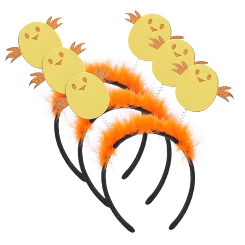 BATHVEVE 3 Stück Küken Haarreifen Teiliges Tierkopfbedeckung für Partys Niedliche Haarschmuck mit Hühnerdesign für Cosplay und Besondere Anlässe Leicht und Rutschfest von BATHVEVE