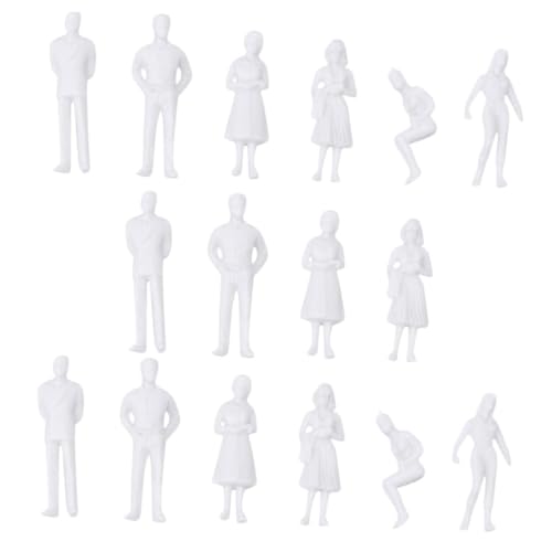 BATHVEVE 30 Stück Miniaturfiguren Weiße Modellfiguren für Unbemalt für Sandtisch und Modellbau von BATHVEVE