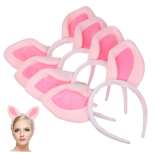 BATHVEVE 4 Stück Teiliges Pinkes Plüsch Schweineohren Haarreif Weiches Elastisches Tierohren Stirnband für Mädchen und Erwachsene Bequemes Cosplay Zubehör für Karneval Halloween und Partys BATHVEVE 4 Stück Teiliges Pinkes Plüsch Schweineohren Haarreif Weiches Elastisches Tierohren Stirnband für Mädchen und Erwachsene Bequemes Cosplay Zubehör für Karneval Halloween und Partys von BATHVEVE