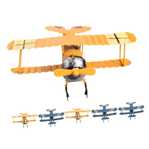 BATHVEVE 6 Stück Eisen Flugzeug Deko für Kinderzimmer Büro Klassenzimmer Vintage Biplane für Sammler und Kreative Party von BATHVEVE