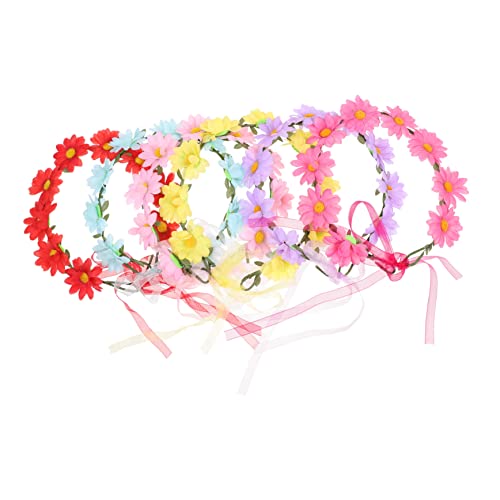 BATHVEVE 6 Stück Teiliges Margueriten Stirnband Hochzeitskopfschmuck für Fotoshootings Gartenpartys und Besondere Anlässe Damen Haarschmuck Farben von BATHVEVE