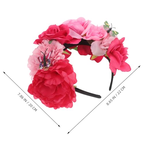 BATHVEVE Boho Schmetterling Haarreif mit Künstlichen Rosen und Blumen Mexikanischer Stil Leichtes Dekoratives Stirnband für Halloween Karneval Party und Festliche Anlässe BATHVEVE Boho Schmetterling Haarreif mit Künstlichen Rosen und Blumen Mexikanischer Stil Leichtes Dekoratives Stirnband für Halloween Karneval Party und Festliche Anlässe von BATHVEVE