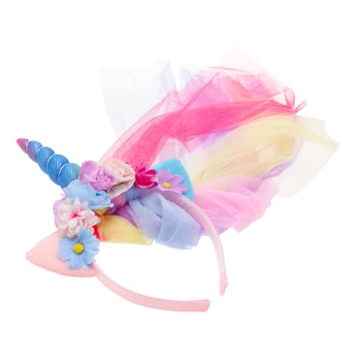 BATHVEVE Einhorn Haarreif mit Schleier für Mädchen Party Haarschmuck für Geburtstagsfeiern Cosplay Halloween und Mehr Süßes und Design von BATHVEVE