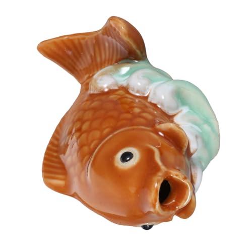 BATHVEVE Keramik Karpfenfigur Mit Sprühfunktion Stilvolle Teichdekoration Für Garten Und Innenräume Vielseitige Fischskulptur Für Romantische Wasserlandschaften Und Feng Shui Akzente von BATHVEVE