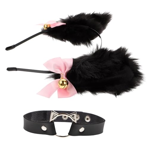 BATHVEVE Plüsch Katzenohren Haarreif mit Choker Weicher Cosplay Kopfschmuck für Party Festival Hochzeit Verspieltes Charmantes Accessoire für Frauen BATHVEVE Plüsch Katzenohren Haarreif mit Choker Weicher Cosplay Kopfschmuck für Party Festival Hochzeit Verspieltes Charmantes Accessoire für Frauen von BATHVEVE