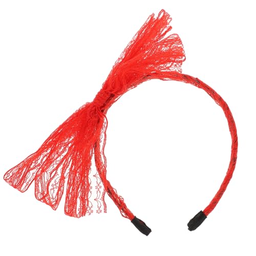 BATHVEVE Retro Bow Headband für Mädchen Haarband mit Schleife für Geburtstagsfeiern Kostümpartys und Festivals Rotes Design Langlebig und von BATHVEVE