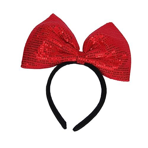 BATHVEVE Stirnband mit Pailletten Rot flauschiges Stirnband Bogen Zubehör haarschmuck Party-Kopftuch entzückender Kopfschmuck Haarband BATHVEVE Stirnband mit Pailletten Rot flauschiges Stirnband Bogen Zubehör haarschmuck Party-Kopftuch entzückender Kopfschmuck Haarband von BATHVEVE