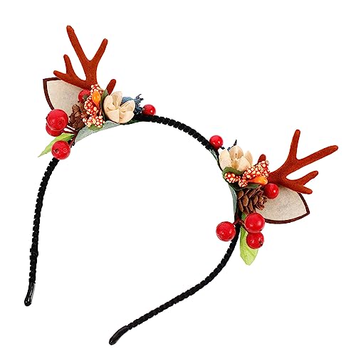 BATHVEVE Weihnachtsgeweih Haarreif mit Kunsttannenzapfen und Beeren Festliches Kopfschmuck Accessoire für Weihnachten für Partys und Fotoshootings BATHVEVE Weihnachtsgeweih Haarreif mit Kunsttannenzapfen und Beeren Festliches Kopfschmuck Accessoire für Weihnachten für Partys und Fotoshootings von BATHVEVE